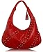 Ladies Red Studded Hobo Designer Shoulder Handbag