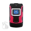 Kroo Motorola Razr v3 Skin Snap on Case - Magenta / Black - Clearance Sale