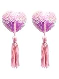 Ann Summers Womens Pink Heart Nipple Tassels Sequins Sexy Adhesive Bondage Accessory
