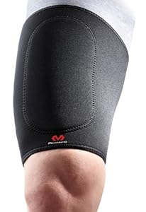 McDavid 472 Neoprene Deluxe Thigh Support, Black-Red, Large