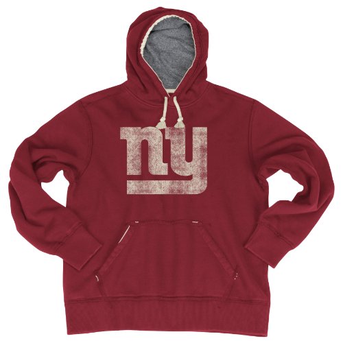 NFL Men's New York Giants Bigger Better Logo Pull Over Hoodie (Red, X-Large)