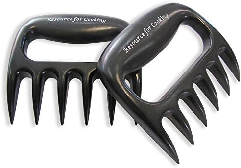 Resource for Cooking Meat Claws (Set of 2) for Handling Shredding Carving Meats At Kitchen and Outdoor BBQ. Meat Handler Forks for Pork, Chicken, Beef and Salads.