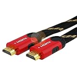 3 FT / 1 M Premium HDMI 1.3 M / M Flat Cable 1080p for Sony PS3, Red