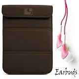 Smart Glove - Brown Premium Durable Leather Cover Sleeve Carrying Case can easily be converted to a stand For Amazon Kindle Touch ( Wi-Fi 6 E Ink Display ) + Crystal Clear Stereo earphones earbuds headphones for 3.5mm Devices