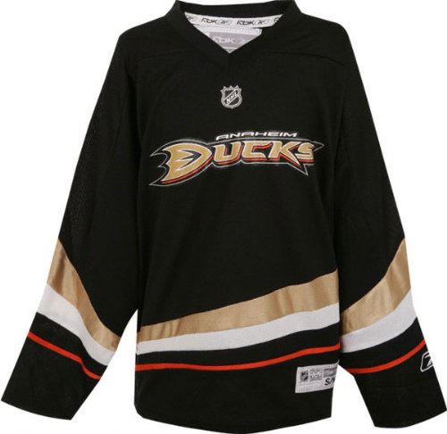 NHL Youth Anaheim Ducks Team Color Replica Jersey - R58Hwbyy (Black, Small/Medium)