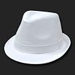 White Basic Woven Fedora Hat Hats Size Lg/XL