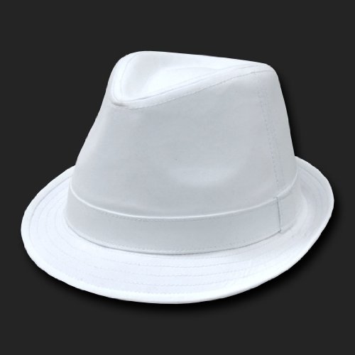 White Basic Woven Fedora Hat Hats Size Lg/XL