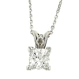 1.00cttw Princess Diamond Pendant on Chain Egl D-E/SI3