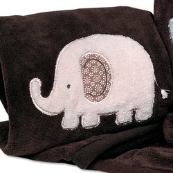 Carter's Everyday Easy Blanket - Brown with Pink Elephant product image