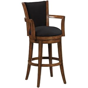 Briarwood Kyoto Swivel Bar Stool, BLACK MICROFIBR, LIGHT BROWN from Home Decorators Collection