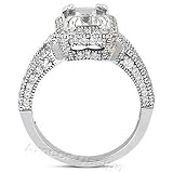 14K White Gold Engagement Ring 1.45CT Emerald Cut Diamond Ring(H I Color, I1 Clarity) 41 fsN1zHQL. SL160 14K White Gold Engagement Ring 1.45CT Emerald Cut Diamond Ring(H I Color, I1 Clarity)