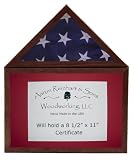 Solid Cherry Flag Display Case W / Certifiate Holders, Thirty-Five ...