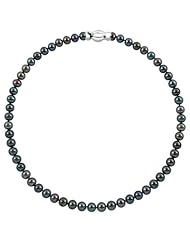 10-11mm 20" Black Freshwater Pearl Necklace "A" with Sterling Silver Barrel Clasp in Gift Box