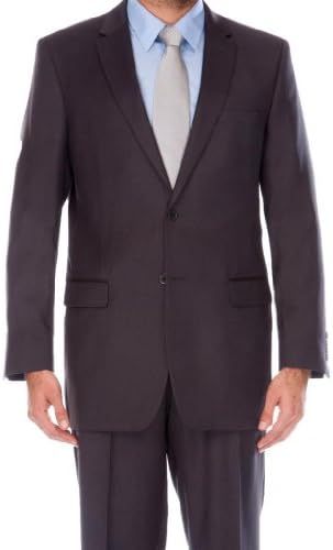 Angelo Rossi Men's Tone on Tone 2 Button Modern Fit Suit 42L Charcoal