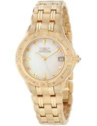 Invicta Womens 0268 II Collection Diamond Accented 18k Gold-Plated Watch