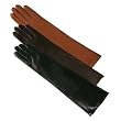 Luxury Lane Women's Cashmere Lined Lambskin Leather Long Gloves in Black, Chocolate, or Tobacco