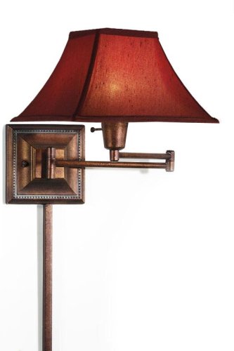 Kingston Swing Arm Lamp Red Aged Gold Coppr