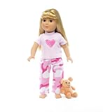 Fits American Girl 18" Camo Pajamas & Teddy Bear - 18 Inch Doll Clothes/clothing