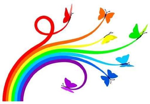 new year Rainbow Butterflies Stick Decal WallmonkeysB004Q4LNL6