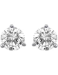 14k Gold Round-Cut Basket Setting 3-Prong Diamond Studs (1/3 cttw, I-J color, I1-I2 Clarity)