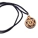 Star of David with Cross - olive wood necklace, necklace is 60cm long - 23.5 inches)
