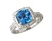 Regal Blue Topaz and Diamond Ring in 10kt White Gold