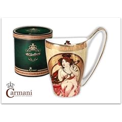 CARMANI of Australia - ALPHONS MUCHA COLLECTION - 1 x Becher / Tasse aus Porzellan - Kaffeebecher - Motiv: "Music - 1898" - K�nstler: Alphons Mucha - Fassungsverm�gen 450 ml - Tasse: H�he ca. 13 cm - Durchmesser ca. 9 cm - Mikrowellen- und Sp�lmaschinen geeignet - Bone China - verpackt im Geschenkkarton mit Kurzangaben zum K�nstler - Ob zum Geburtstag, zum Valentinstag, zum Muttertag oder zur Hochzeit, Porzellan ist ein perfektes Geschenk f�r jeden Anlass. Oder einfach nur zum selber sammeln! - Tolle Geschenkidee!!!