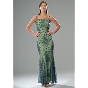 Formal Evening Gown. Beaded dress for prom,Party Dress by Sean Collection  Steel/Lime