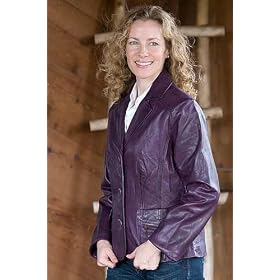 Ladies Leather Jacket with Zip Pocket
