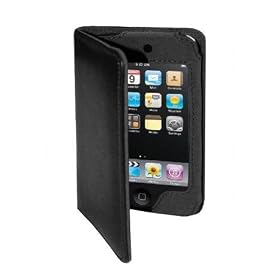BadBoyz Luxury Black Leather Case for iPod Touch 2nd Generation 8GB / 32GB / 64GB & Screen Protector