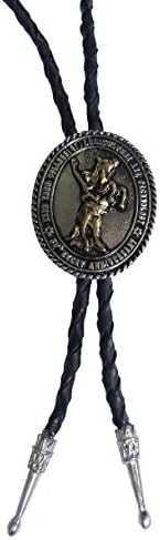 Western Bolo Tie with Classic 1 1/2" Concho Ornament, Nickel Finish