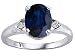 Jewelry : 2.16 cts Genuine Oval Sapphire and Diamond Ring - 14kt White or Yellow Gold