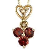 Vivacious and Radiant 1.00 cts Round Cut Garnet Diamond Pendant 14Kt Yellow Gold