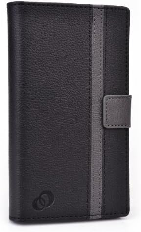 Xolo Q3000 Case Cover with Slide Backing for Camera Access | Black and Smoke Grey + ND Velcro Tie