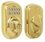 Schlage BE365VPLY505 Plymouth Keypad Deadbolt, Bright Brass