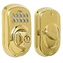 Schlage BE365VPLY505 Plymouth Deadbolt Keypad, Bright Brass