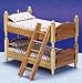 Dollhouse Miniature Oak Bunk Bed with Ladder