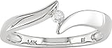 14K White Gold .05 ctw Diamond Swirl Tension Ring
