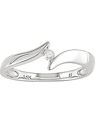 14k White Gold Diamond Ring (0.05 Cttw, G-H Color, I1-I2 Clarity)