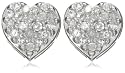 9ct White Gold 0.10ct Diamond Heart Stud Earrings
