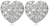 9ct White Gold 0.10ct Diamond Heart Stud Earrings