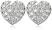 9ct White Gold 0.10ct Diamond Heart Stud Earrings