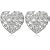 9ct White Gold 0.10ct Diamond Heart Stud Earrings