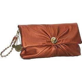 Pleated Melie Bianco Wristlet Clutch - Copper or Champagne