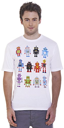 Retreez Funny Colorful Retro Robot Toys Graphic Printed T-shirt