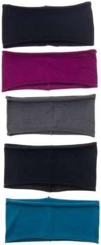 5 PACK: Single Layer Cotton Spandex 4.5" Raw Edge Sports & Yoga Headband