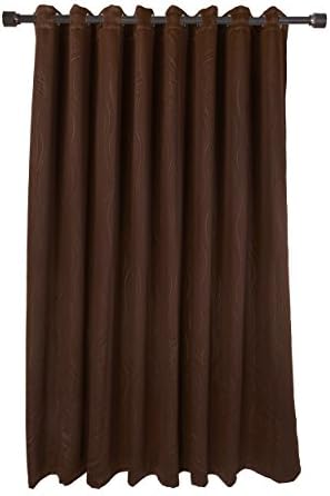 FY-Living Microfiber Wave Pattern Woven Blackout Curtains with Grommets, One Panel, 100" x 84", Chocolate