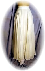 Ankle Length Chiffon Skirt in Ivory