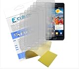 6x kristallklare Displayschutzfolie für Samsung Galaxy S II (i9100) / S-2 S2 GT-I9100 - Displayschutz ultraclear inkl. Rakel und Reinigungstuch - MADE IN GERMANY