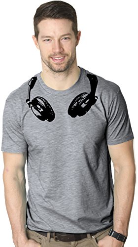 Headphones Around The Neck T Shirt Funny Head Phones Cool Tee